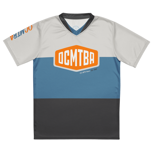 ocmtba trail jersey with 2 stripe design