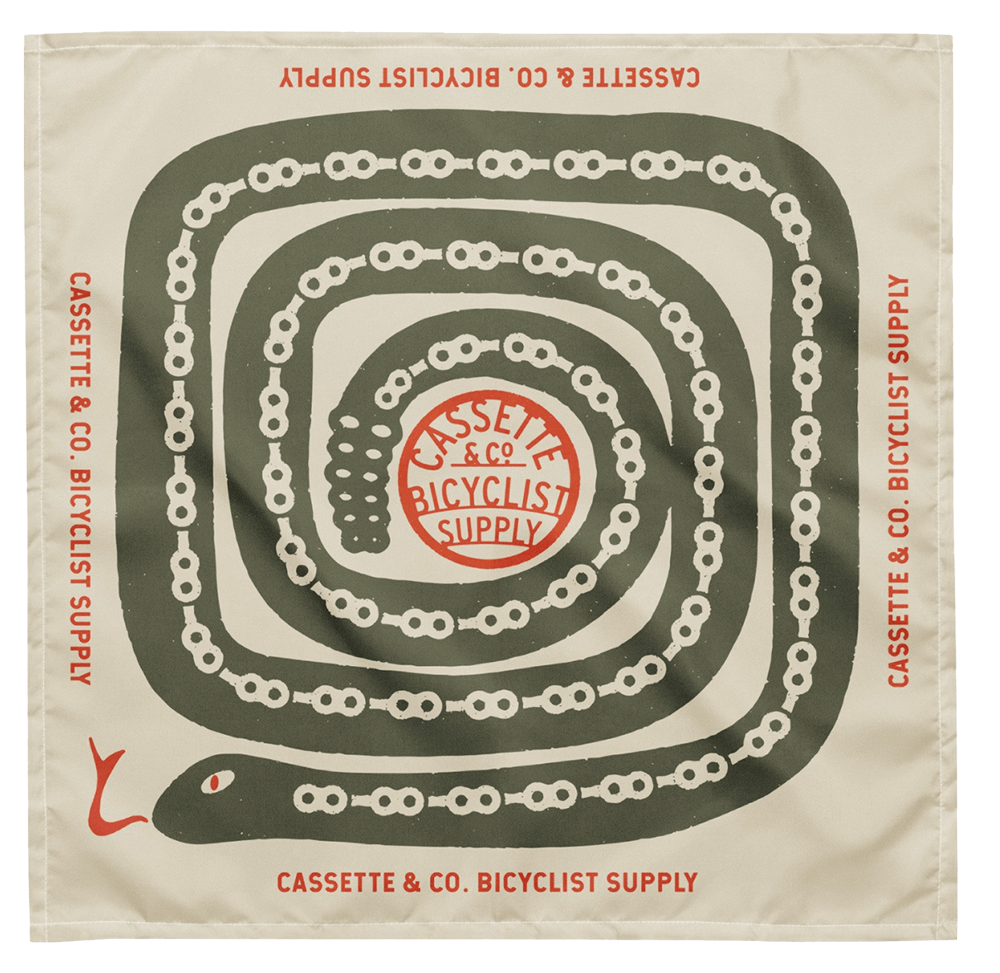 cycling bandana with rattlesnake graphic