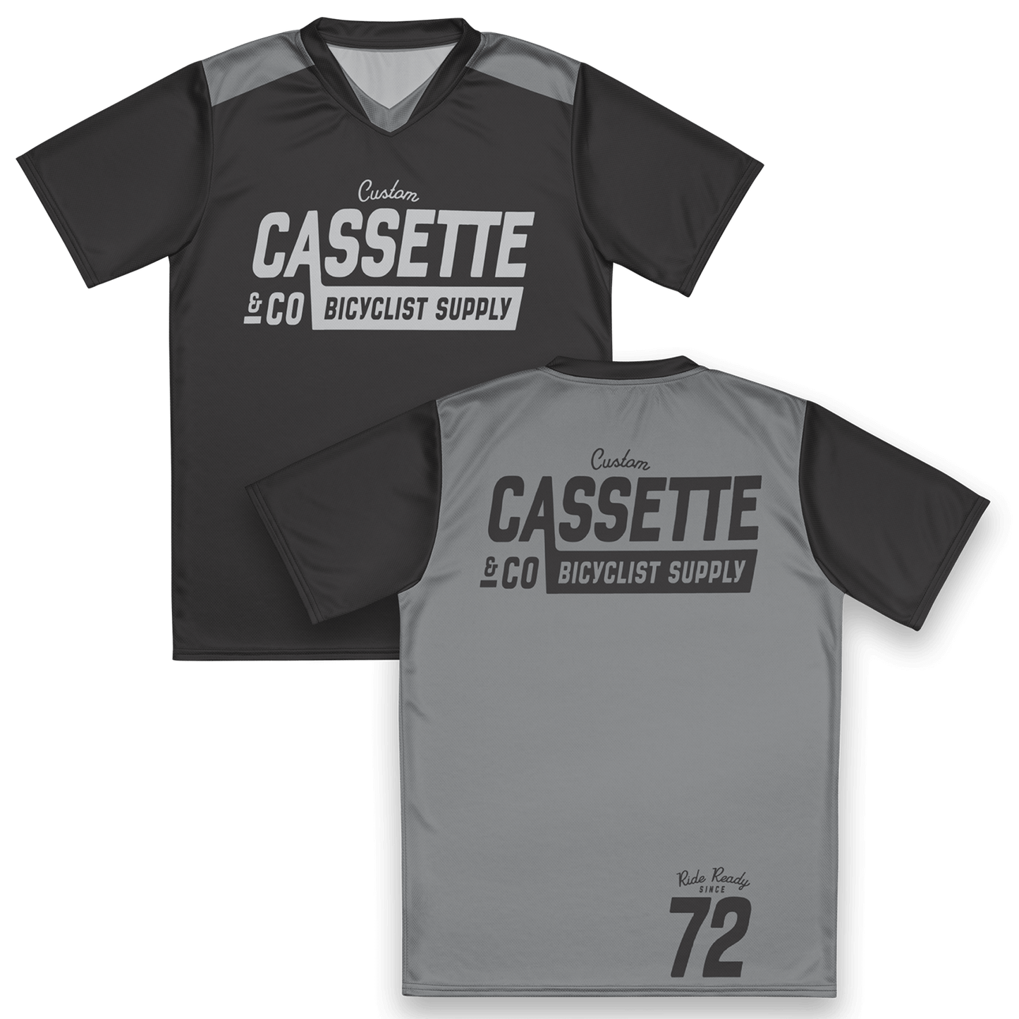 two tone gray jersey with vintage Cassette & Co graphic