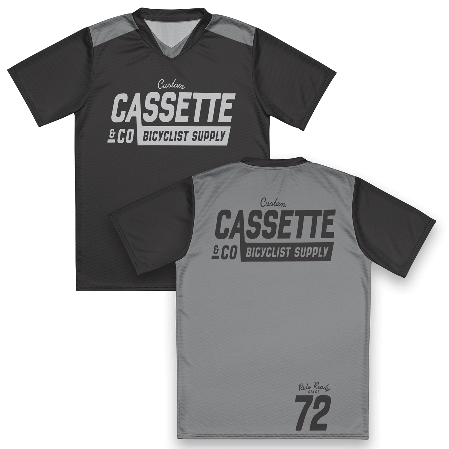 two tone gray jersey with vintage Cassette & Co graphic