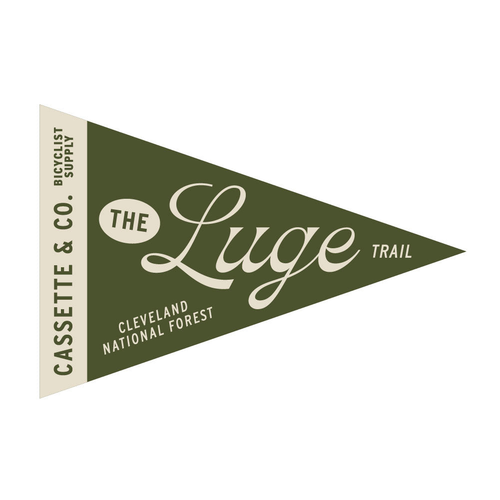 The Luge trail pennant sticker