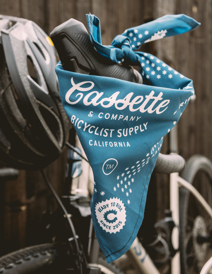 bandana on handlebar of gravel bike